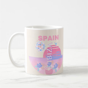 Ibiza, Spanien, Reisen Kunst, Preppy Art, Pink Kaffeetasse