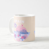 Ibiza, Spanien, Reisen Kunst, Preppy Art, Pink, Pa Kaffeetasse (Vorderseite Links)