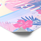 Ibiza, Spanien, Reisen Kunst, Preppy Art, Pink, Pa Poster (Ecke)