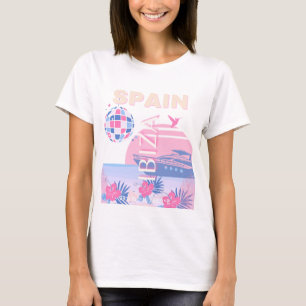 Ibiza, Spanien, Reisen Kunst, Preppy Art, Pink, Pa T-Shirt