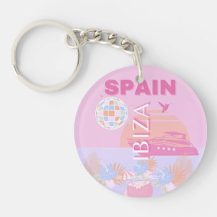 Ibiza, Spanien, Reisen Kunst, Preppy Art, Pink Schlüsselanhänger