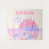 Ibiza, Spanien, Reisen Kunst, Preppy Art, Pink Wandteppich (Vorderseite (Horizontal))
