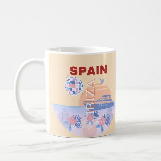 Ibiza, Spanien, Reisen Kunst, Retro Kunst, Pasta Kaffeetasse (Links)