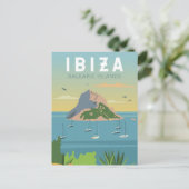 Ibiza Spanien Reisen Vintage Kunst Postkarte (Stehend Vorderseite)