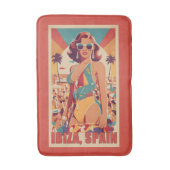 Ibiza, Spanien Reiseplakat Badematte (Vorderseite Vertikal)