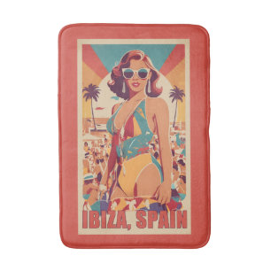 Ibiza, Spanien Reiseplakat Badematte