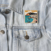 Ibiza, Spanien Reiseplakat Button (Beispiel)