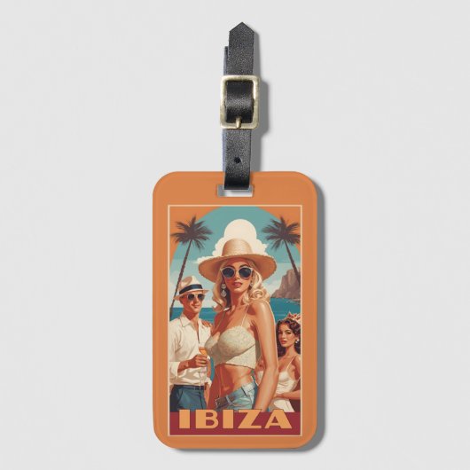 Ibiza, Spanien Reiseplakat Gepäckanhänger (Vorderseite Vertikal)