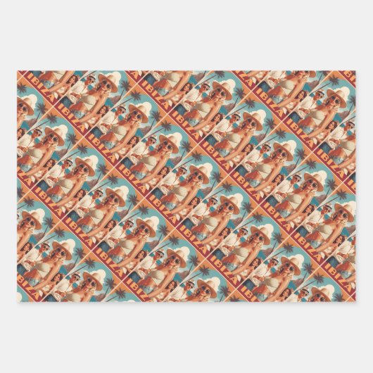 Ibiza, Spanien Reiseplakat Geschenkpapier Set (Vorderseite)