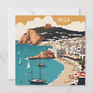 Ibiza, Spanien Reiseplakat Karte