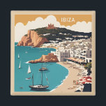 Ibiza, Spanien Reiseplakat Magnet<br><div class="desc">Sehen Sie in meinem Geschäft für mehr Spanien Artikel.</div>