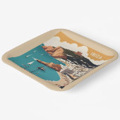 Ibiza, Spanien Reiseplakat Pappteller (Gewinkelt)