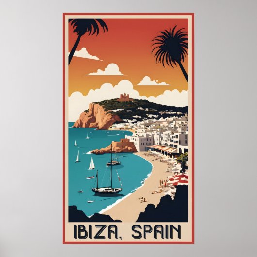 Ibiza, Spanien Reiseplakat Poster (Vorne)