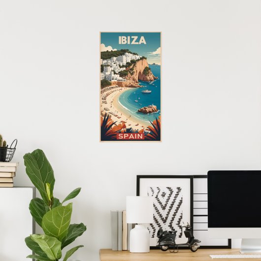 Ibiza, Spanien Reiseplakat Poster (Heimbüro)