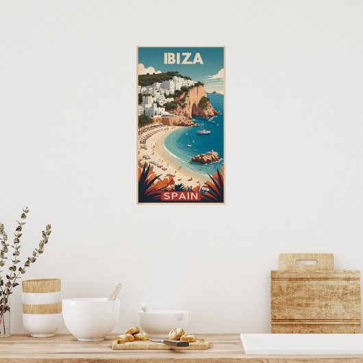 Ibiza, Spanien Reiseplakat Poster (Küche)