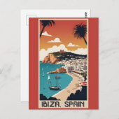 Ibiza, Spanien Reiseplakat Postkarte (Vorne/Hinten)