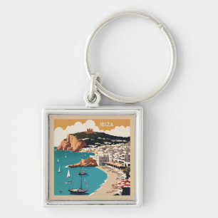Ibiza, Spanien Reiseplakat Schlüsselanhänger