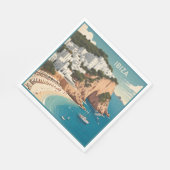 Ibiza, Spanien Reiseplakat Serviette (Ecke)