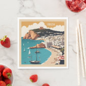 Ibiza, Spanien Reiseplakat Serviette (Beispiel)