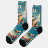 Ibiza, Spanien Reiseplakat Socken (Linkes Detail)