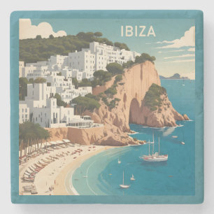 Ibiza, Spanien Reiseplakat Steinuntersetzer