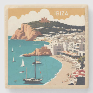 Ibiza, Spanien Reiseplakat Steinuntersetzer