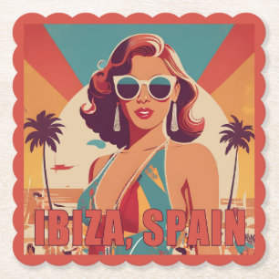 Ibiza, Spanien Reiseplakat Untersetzer