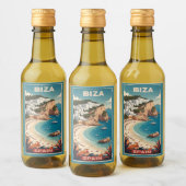 Ibiza, Spanien Reiseplakat Weinetikett (Flaschen)