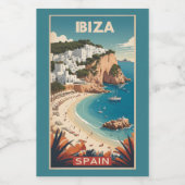 Ibiza, Spanien Reiseplakat Weinetikett (Einzelnes Label)