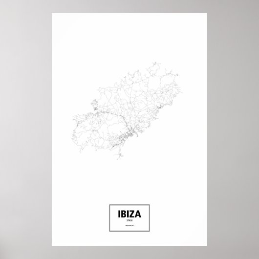 Ibiza, Spanien (schwarz auf weiß) Poster (Vorne)