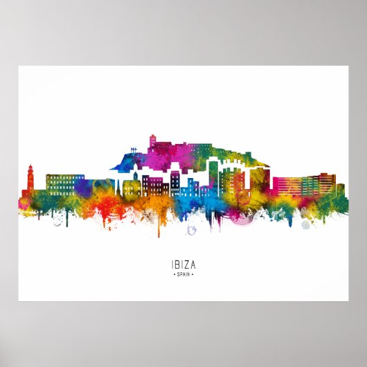 Ibiza Spanien Skyline Poster (Vorne)