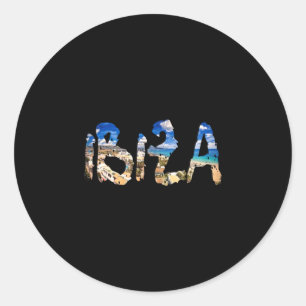 Ibiza Spanien Strand Palmen Runder Aufkleber