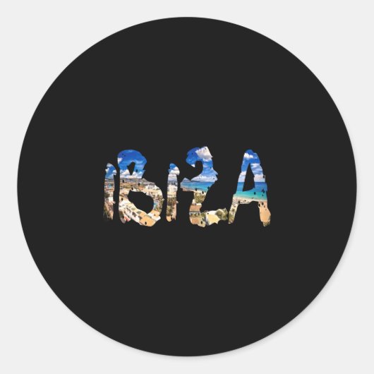 Ibiza Spanien Strand Palmen Runder Aufkleber (Vorderseite)