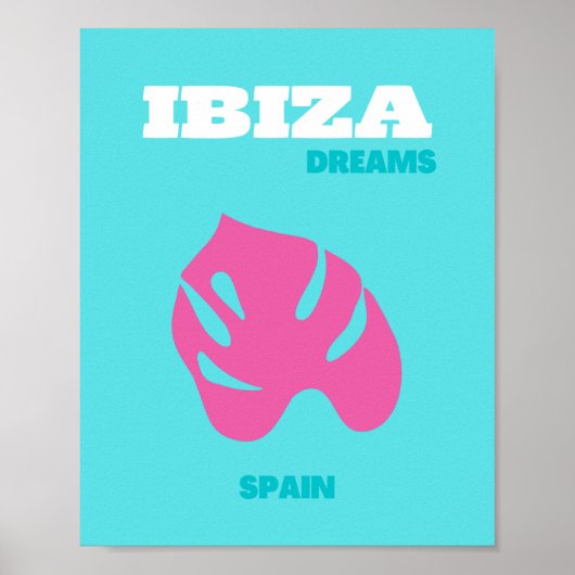 Ibiza, Spanien, Travel Art, Preppy Room Poster (Vorne)