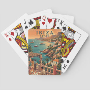 Ibiza-Spielkarten-Deck Vintage-Reise Kunst Spanien Spielkarten