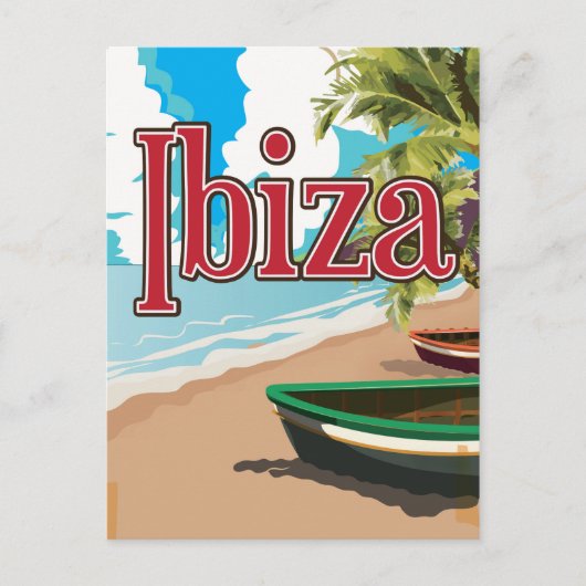 Ibiza Vintage Reiseplakat Postkarte (Vorderseite)