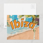 Ibiza Vintager Urlaub Poster Postkarte (Vorne/Hinten)