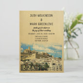Ibiza Wedding Einladung Vintag Spanien (Stehend Vorderseite)