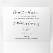 Ibiza Wedding Hochzeit in Urlaubsort Dreifach Gefaltete Einladung (Innen Erste Seite)