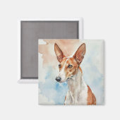 Ibizan Hound Acrylic Photo Tile Magnet (Vorderseite/Rückseite)