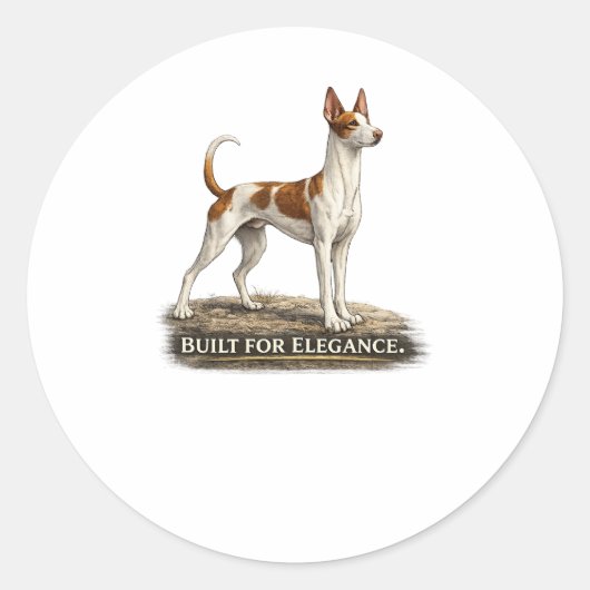 Ibizan Hound – Built For Elegance Runder Aufkleber (Vorderseite)
