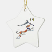 Ibizan Hound Butterflies Keramik Ornament (Links)