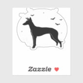 Ibizan Hound Dog � Halloween Moon Silhouette Class Aufkleber (Blatt)