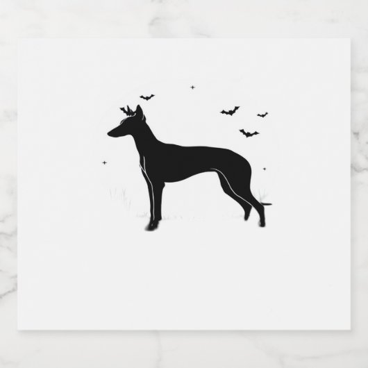 Ibizan Hound Dog � Halloween Moon Silhouette Class Schaumweinetikett (Einzelnes Label)
