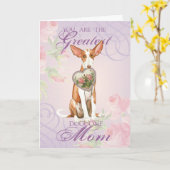 Ibizan Hound Heart Mama Karte (Gelbe Blume)