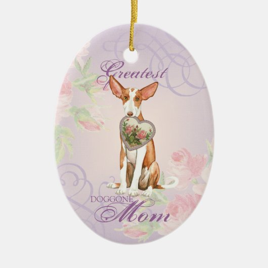 Ibizan Hound Heart Mama Keramik Ornament (Vorne)