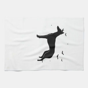 Ibizan Hound Hund � Halloween Mond Silhouette Klas Geschirrtuch