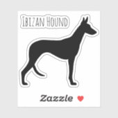Ibizan Hound Hund Rasse Silhouette Vinyl Sticker (Blatt)