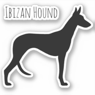 Ibizan Hound Hund Rasse Silhouette Vinyl Sticker