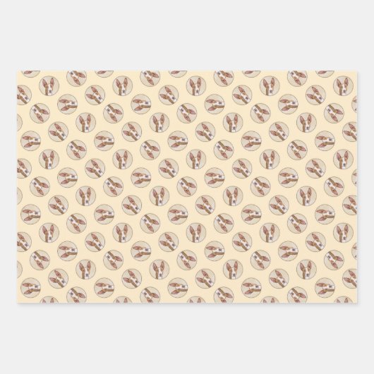 Ibizan Hound Malerei glatt Roter Hund Kunst Geschenkpapier Set (Vorderseite)